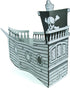 5 10" 4 8 1/2" Fun Express Ft. x Ft. Color Your Own Pirate Ship White Cardboard Playhouse - Great for School, Daycare