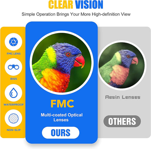 LET'S GO! Compact Binocular for Kids, High Resolution Shockproof Binoculars