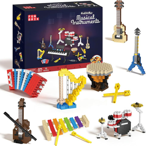 FUN LITTLE TOYS Music Building Party Favor Toys, Mini Building Blocks Musical