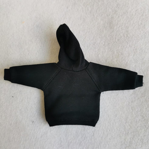 1/12 Scale Strong Man Action Figure Clothes, Men's Hoodie Clothing for 1:12 6inch Male Action Figure Doll (Black)