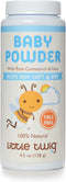 Little Twig Baby Powder, 4.5 oz - Natural Plant Derived Formula, Talc-Free, Fragrance-Free