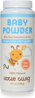 Little Twig Baby Powder, 4.5 oz - Natural Plant Derived Formula, Talc-Free, Fragrance-Free