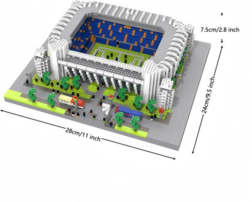 Set Madrid Style Soccer Stadium Model Micro Mini Diamond Block Kit for Adult Assemble Football Field Brick Puzzle Toy