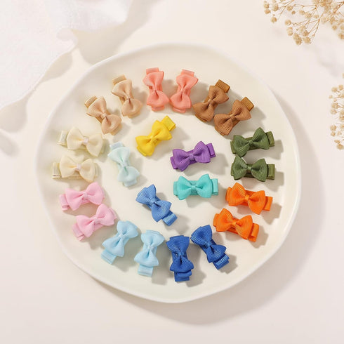 YHXX YLEN Baby Hair Bows for Girls | Mini Fully Lined Grosgrain Ribbon Hair Clips, 100PCS (50 Colors in Pairs)