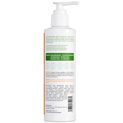 Wild Naturals Kids Shampoo and Body Wash, Hypoallergenic Baby Shampoo, Organic Baby Wash, Gentle for Sensitive Skin