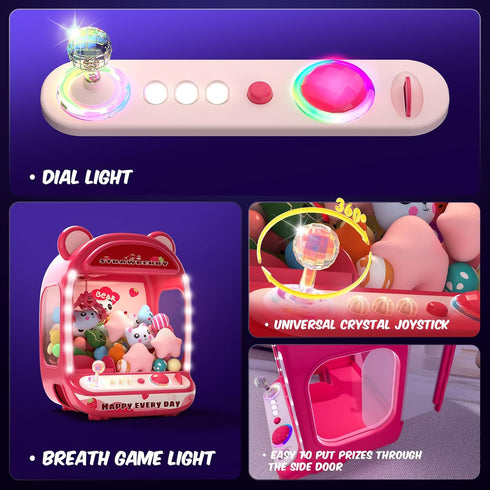 6+,Mini Skirfy Claws Machines for Kids,Unicorns Toys for Girls Age Vending Machine with Plush Toys,Candy Dispenser