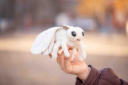 TAMMYFLYFLY 7 Inches Lifelike Moth Plush Toy,Cute Poodle Moth Stuffed Animal, Insect Model Toy, Soft Toy