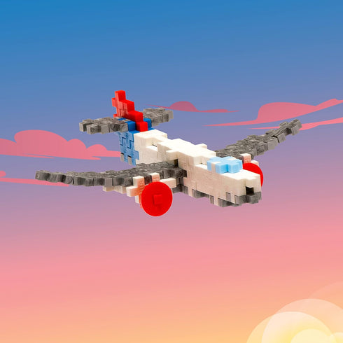 PLUS PLUS - Airplane - 70 Piece, Construction Building Stem/Steam Toy, Interlocking Mini Puzzle Blocks for Kids, Mini Maker Tube