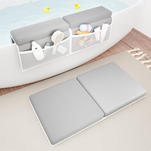 Elbow Set, Bath Kneeler and Rest Pad Comfortable Baby Bath Kneeling Pad for Tub with Toy Organizer Pockets, Non-Slip