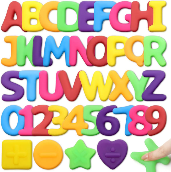 Alphabet Learning Toys for Kids, 40PCS ABC Toys for Ages 3-5, Educational Letter and Number Mochi Squishy Toys