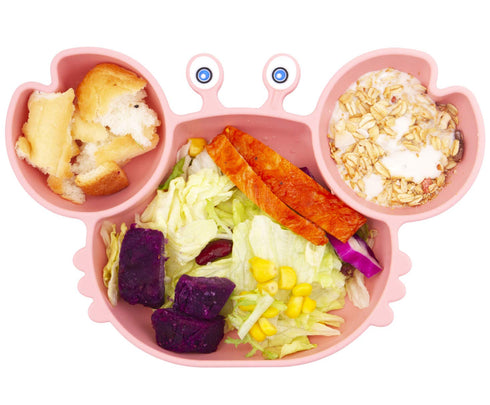 Silicone Suction Plate for Toddlers - Self Feeding Divided Dish and Bowl for Baby, Fits Most Highchair Trays, BPA Free