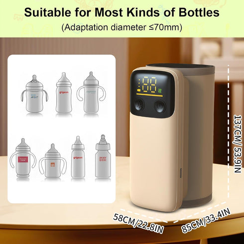 Portable Bottle Warmer for Travel, Fast Heating - Travel Bottle Warmer with Battery-Powered Temperature Display Bottle