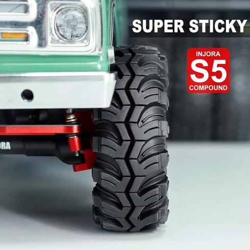 INJORA 1.0" Tires - S5 Mud Paw Crawler Tires for 1/24 RC Crawler Axial SCX24 FMS FCX24 Enduro24