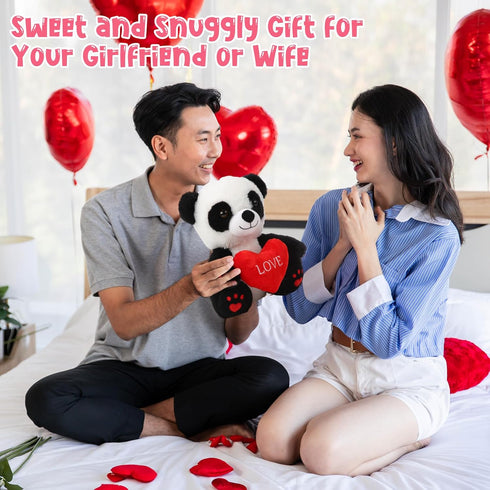 10 Inch Graduation Gifts Plush Panda, Soft Stuffed Animal with Love Heart, Cute Gift for Boys and Girls