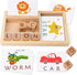 Coogam Spelling Games - Wooden Matching Letters Toy with Flash Cards, Montessori ABC Learning Puzzle Gift for Kids