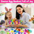 HLXGFCAI 100 PCS Prefilled Easter Eggs with Toys Inside, Easter Egg Fillers, Easter Eggs Filled, Easter Basket Stuffers