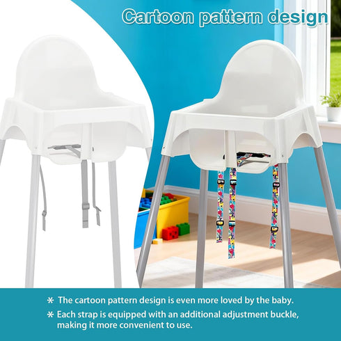 Generic High Chair Straps Replacement for Wooden High Chair - Universal Safety Harness for Infant & Toddler, Adjustable