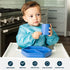 Tiny Twinkle Silicone Suction Baby Plate, Divided Dish for First Foods and Self-Feeding Toddlers (Indigo Plate)