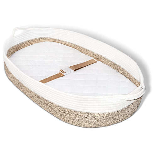 Baby Changing Basket with Diaper Changing Pad, Breathable & Waterproof Dual-Cover Foldable