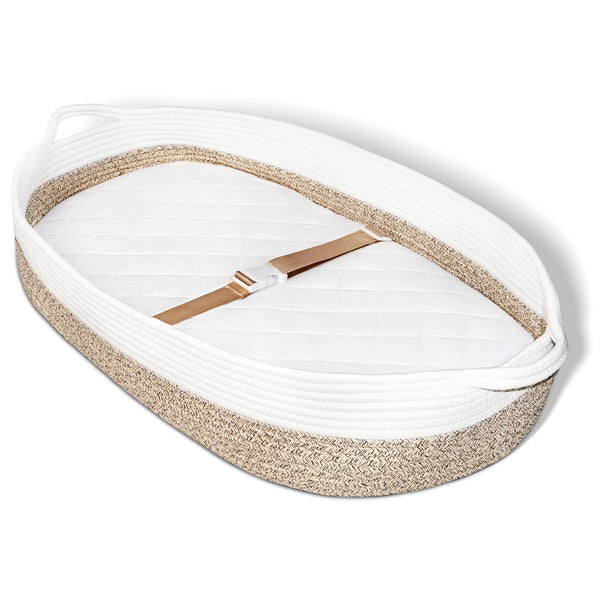Baby Changing Basket with Diaper Changing Pad, Breathable & Waterproof Dual-Cover Foldable