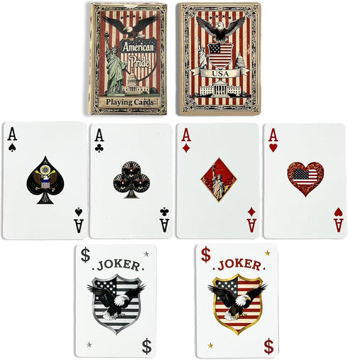 American 250th Anniversary Themed Playing Cards, Standard Index, Premium Plastic Waterproof Poker