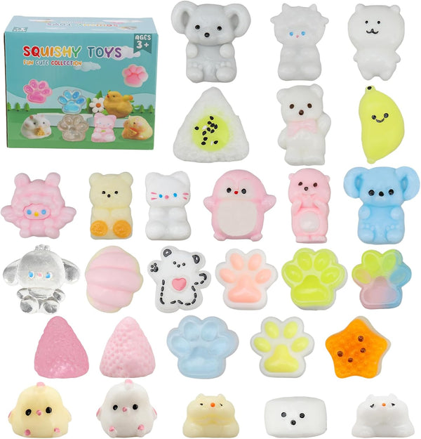 Yidayes 28pcs Squishy Pack,Fidget Toys Kit,Include taba Squishies Party Favors for Kids 4-8