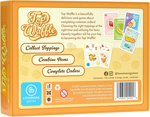 Top Waffle Card Game - Beautifully Delicious Game for Kids, Teens, Adults, and Family Game Night - Great Gift for Ages 7+, 2-6 Players, 30-45 Minutes