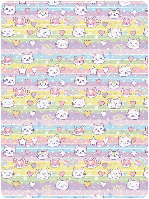 miaozhen 1 Pack 52x28 Cotton Baby Crib Sheets Comfy Breathable Cats Cartoon Children Crib Sheet for Nursery Decor cuna