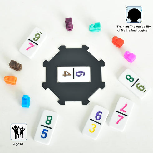 12 Set 91 Domino2-10 Doublefan Mexican Train Dominoes with Color Numbers,Double Numerical Domino Game, Chicken Foot
