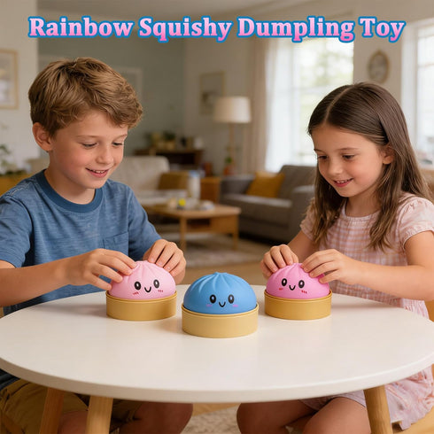 PMDYBY Dumpling Squishy Toy, Dumpling Squishy Mystery Box, Colorful Dumplings Stress Balls Fidget Sensory Toy, Squeeze