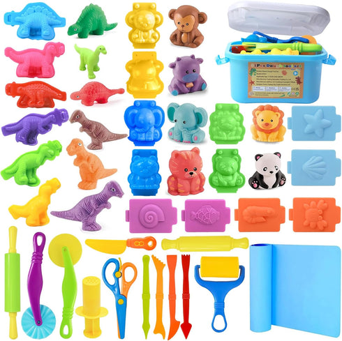 Wxqfumy Dough Tool Set, 31 Pcs Basic Dough Tools Kits for Kids, Dough