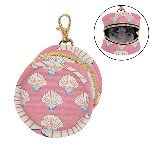YETTASBIN Seashell Portable Pacifier Holder Case with Metal Hook Buckle & Zipper for Diaper Bag and Stroller, Versatile