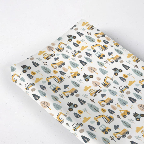 KuphiL10C Cartoon Car Transportation Construction Truck Trees Baby Changing Pad Cover,Unisex Car Nursery