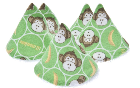 Pee Pee Teepee Lil Monkey Baby Boy Pee Shield - 5 Pieces with Laundry Bag, Baby Boy Essentials, Pee Covers