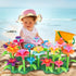 3 4 5 6 7 CENOVE Toddler Toys for Year Old Girls and Boys,Flower Garden Building Toy with Carry Box, STEM Toys