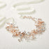 SWEETV Flower Girl Headband for Wedding, Baby's Breath Rose Gold Hair Piece for Birthday Party