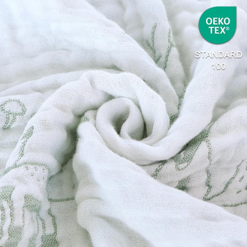 70% 30% 43 43 Inch BOPRIO Muslin Baby Blankets for Baby Infant Toddler, Cotton and Rayon with Animal Design Super Soft