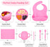 Baby Feeding Utensils Set, 7 Pcs Silicone Toddler Eating Supplies - Adjustable Bibs, Suction Divided Plate, Placemat, Suction Bowls, Straw Sippy Cup, Etc - Baby Led Weaning Supplies by Cibeat
