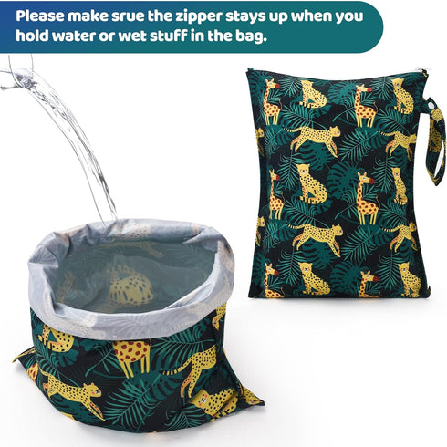 2pcs Cloth Diaper Mess-proof Wet Bags,Waterproof Reusabel Travel Storage Stroller Daycare Soiled Baby Items Beach Pool