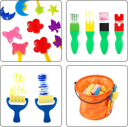 ABEIER Washable Finger Paint Kit for Toddlers, 12 Colors with Tools, Safe Non-Toxic Baby Paint for Kids 3+
