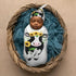 Set Ornate Cow in Sunflowers Newborn Swaddle Blanket with Beanie Soft Baby Sleep Sack Stretch Adjustable Swaddle Wraps
