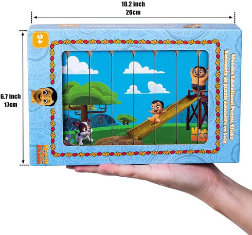 Educational Painted Strip Puzzle Wood Box Set with 8 Scenes from The Animated Children's Show for Ages 3 and Up