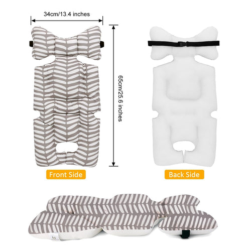 Baby Stroller Seat Liner Toddler Seat Stroller Cushion Pad Soft and Breathable 3D Air Mesh Cooling Pram Pushchair Seat Liners Universal for Infant (Gray White Geometry)