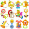 MOONTOY 12pcs Baby Rattles Set, Teething Toys for Babies 0-6 Months, Infant Chew Toys for Newborn Gifts