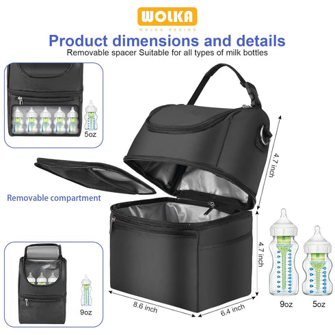 6 9 Breastmilk Cooler Bag - Cooler Bag for Nursing Moms Multi-Function, Insulated Baby Bottle Cooler Tote Bag
