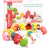 Lacing Farm Toy Wooden Block Set, Early Educational String & Lacing Beads Games for Toddlers Learning Play