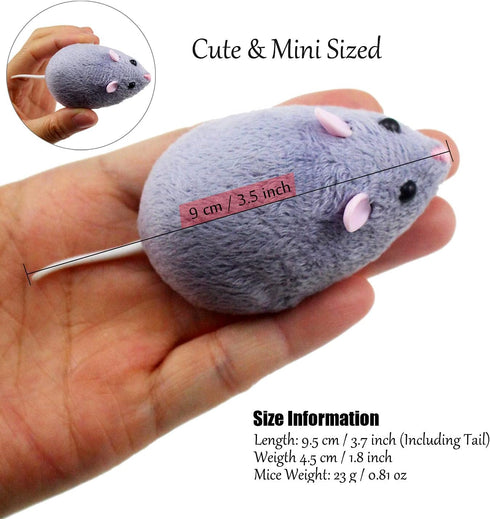 Tipmant Mini Sized RC Mice IR Remote Control Rat Mouse Animal Prank Joke Toys for Cat Dog Kids Christmas Gifts (Grey)