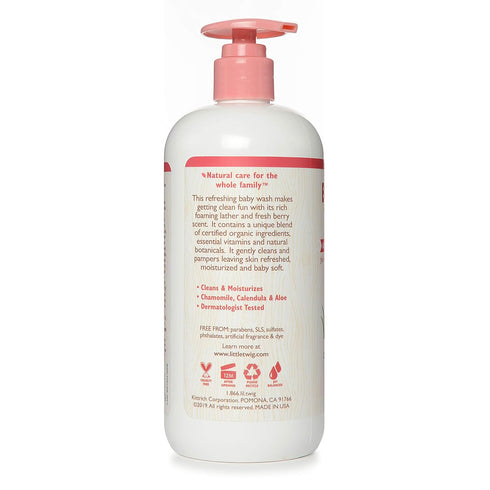 2-in-1 17 oz. Little Twig Baby Wash, Hypoallergenic Body Wash with Organic Ingredients, Baby Bath Essentials, Berry