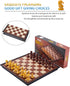 PGDOV Sets 9.5 Inches Set 2-Player Chess Magnetic Board Games - Travel Chess for Teenager & Adults, Wooden-Style