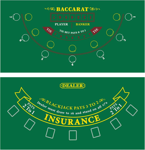GSE Games & Sports Expert 36" x 72" Double-Sided Casino Layout Felt,